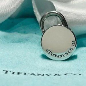 Authentic TIFFANY & CO Retired Sterling Silver Round Padlock Pendant